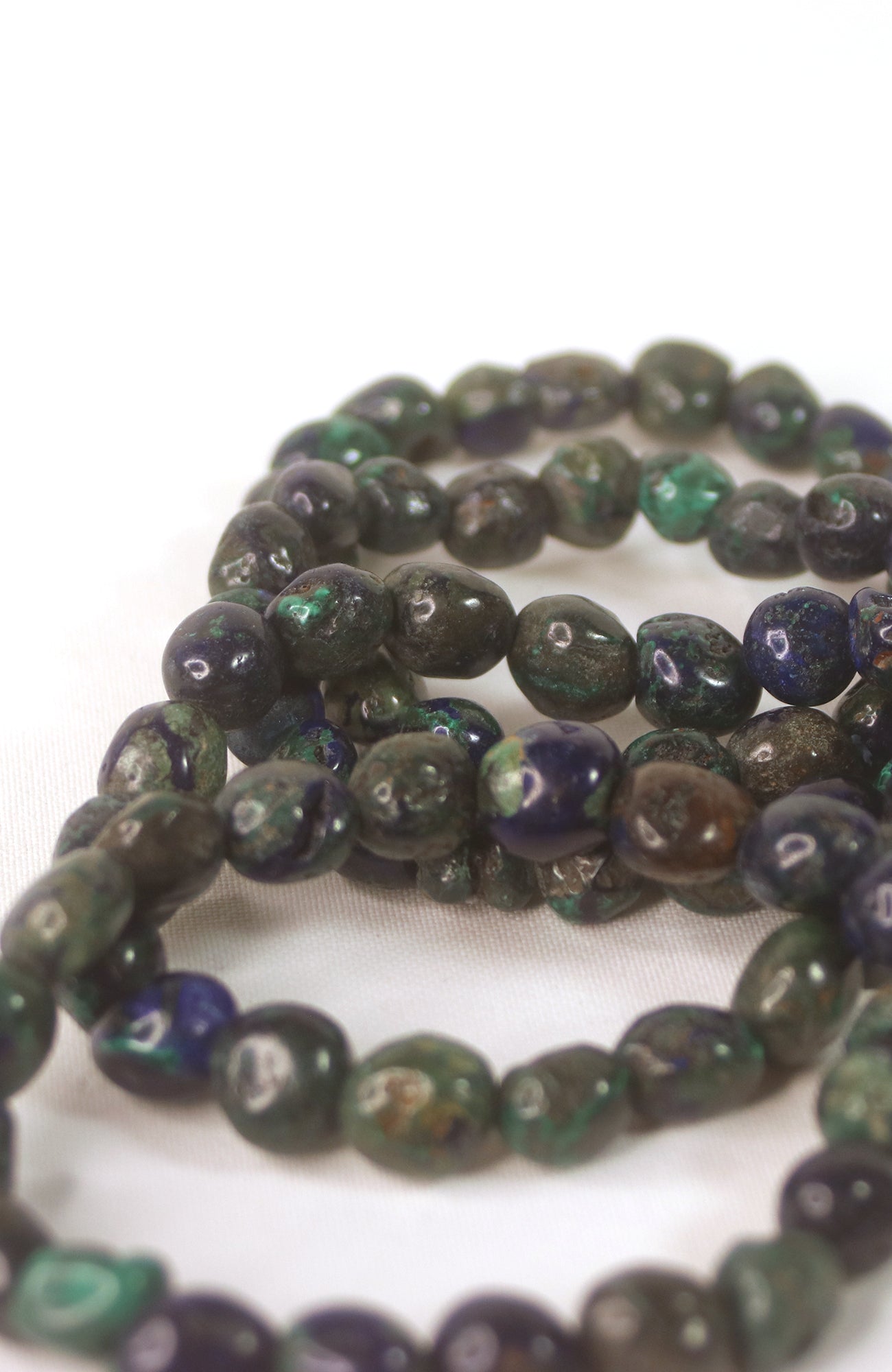 Azurite Malachite 8-10mm Nugget  Bracelet